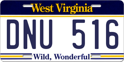 WV license plate DNU516