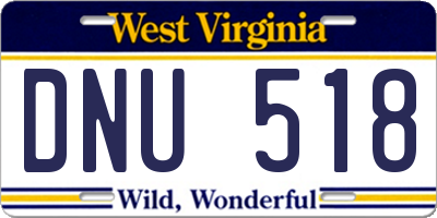 WV license plate DNU518
