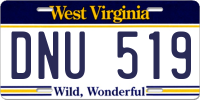 WV license plate DNU519