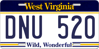 WV license plate DNU520