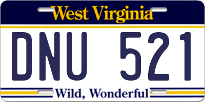 WV license plate DNU521