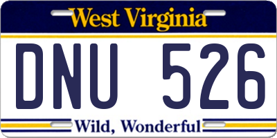 WV license plate DNU526