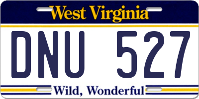 WV license plate DNU527