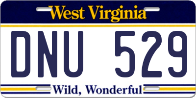 WV license plate DNU529