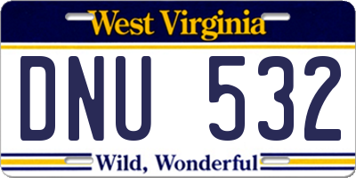 WV license plate DNU532