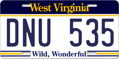 WV license plate DNU535