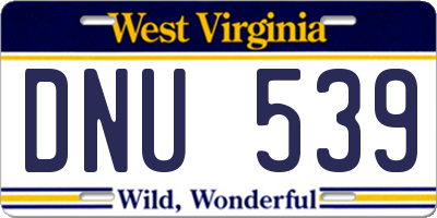 WV license plate DNU539