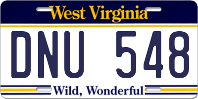 WV license plate DNU548