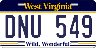 WV license plate DNU549