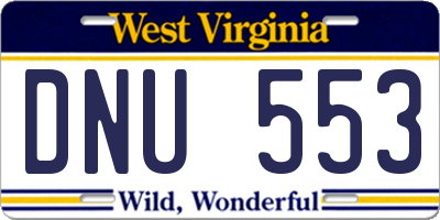 WV license plate DNU553