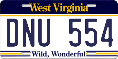 WV license plate DNU554
