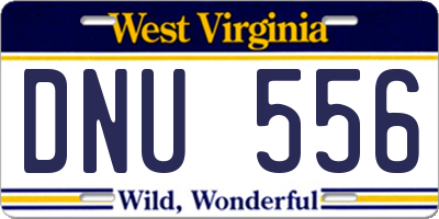 WV license plate DNU556
