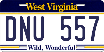 WV license plate DNU557