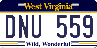 WV license plate DNU559