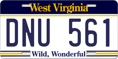 WV license plate DNU561