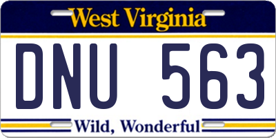 WV license plate DNU563