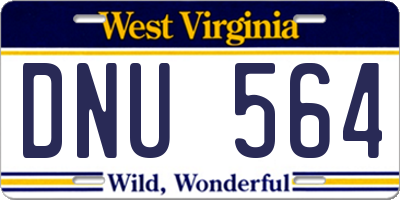 WV license plate DNU564