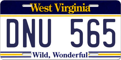 WV license plate DNU565