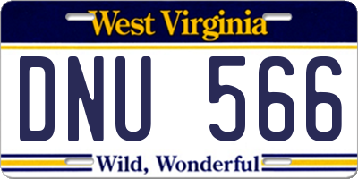 WV license plate DNU566