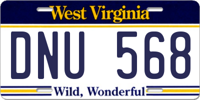 WV license plate DNU568