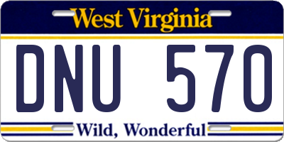 WV license plate DNU570