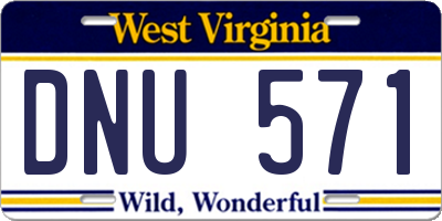 WV license plate DNU571