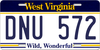 WV license plate DNU572