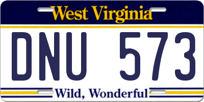 WV license plate DNU573