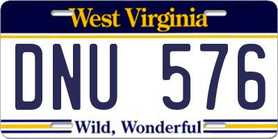WV license plate DNU576
