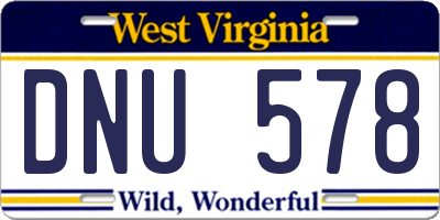 WV license plate DNU578