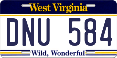 WV license plate DNU584