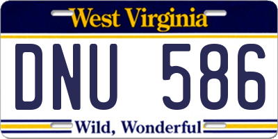 WV license plate DNU586