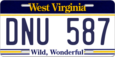 WV license plate DNU587