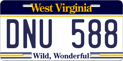 WV license plate DNU588