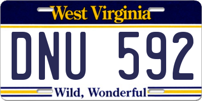 WV license plate DNU592