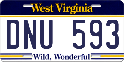 WV license plate DNU593