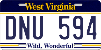 WV license plate DNU594