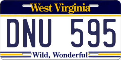 WV license plate DNU595