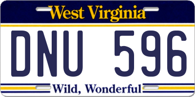 WV license plate DNU596