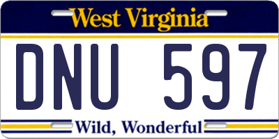 WV license plate DNU597