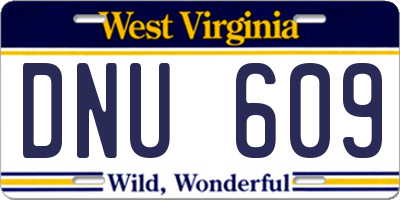 WV license plate DNU609