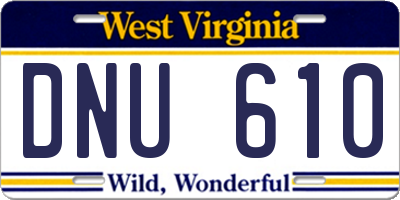 WV license plate DNU610