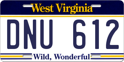 WV license plate DNU612