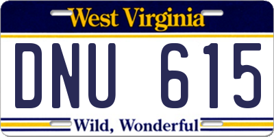 WV license plate DNU615