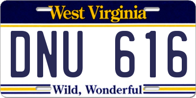 WV license plate DNU616