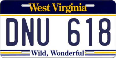 WV license plate DNU618