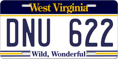 WV license plate DNU622