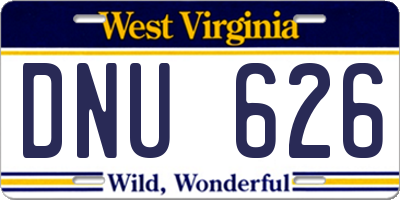 WV license plate DNU626