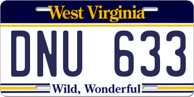 WV license plate DNU633