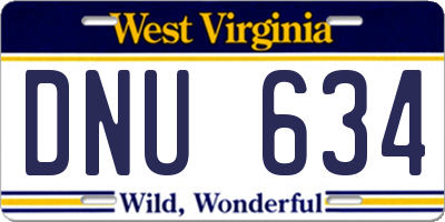 WV license plate DNU634